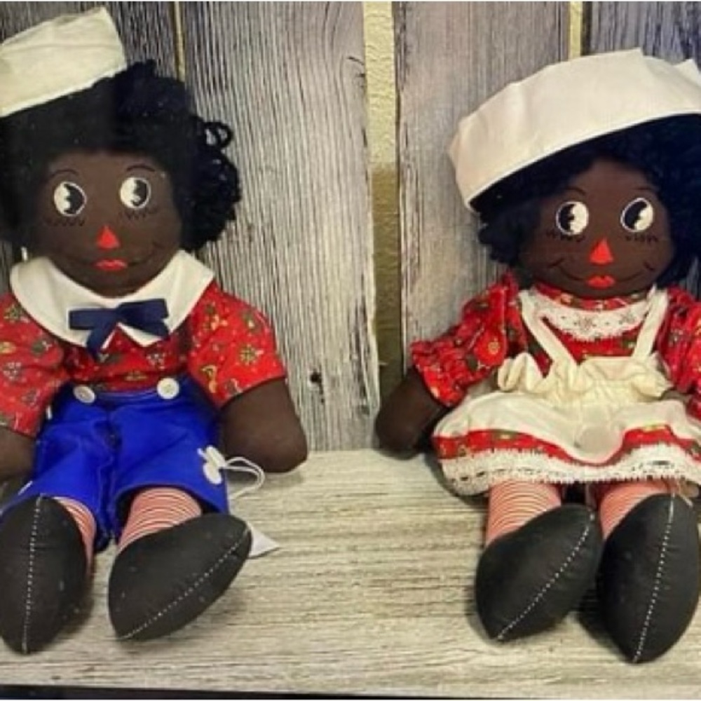 Black Raggedy Andy and Raggedy Ann vintage dolls
